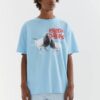 Lolida, فروش تیشرت مردانه آبی با کیفیت عالی و رنگ زیبا و طرح شیک و قیمت عمده ساخت برند Pull & Bear .