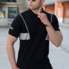 Lolida, فروش تیشرت مردانه یقه سه دکمه مشکی با کیفیت عالی و رنگ زیبا و طرح شیک و قیمت عمده ساخت برند Madmext .