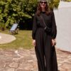Lolida, فروش سرهمی برش گشاد مشکی با کیفیت عالی و رنگ زیبا و طرح شیک و قیمت عمده ساخت برند Trendyol Modest .