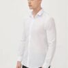 Lolida, فروش پیراهن اسلیم فیت کلاسیک ساده مردانه یقه سفید با کیفیت عالی و رنگ زیبا و طرح شیک و قیمت عمده ساخت برند Avva .