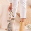 Lolida, فروش کیف دوشی بانوان دستی طرح‎دار کرکدیلی طلایی بژ لبه با کیفیت عالی و رنگ زیبا و طرح شیک و قیمت عمده ساخت برند Limoya .